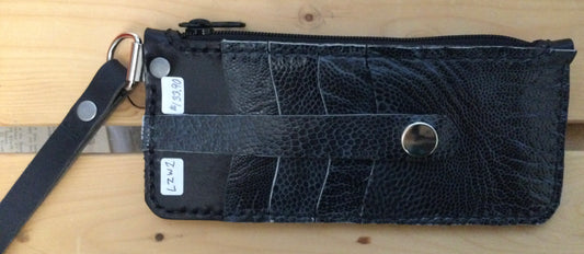 Long zip wallet ostrich