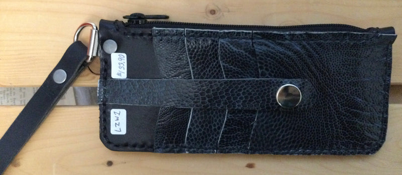 Long zip wallet ostrich