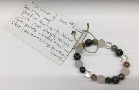 Gem stone bracelet for children