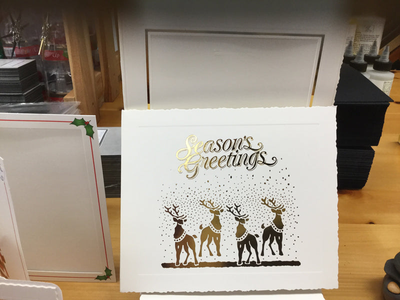 Photo card gold script/Santa with bag