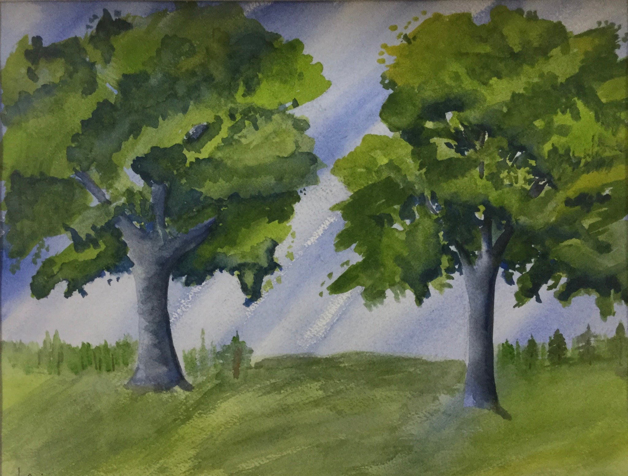 Trees, watercolour by J.Doris