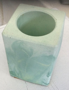 Green cement vase