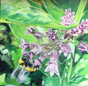 “Milkweed In Bloom” oil painting by Jennifer