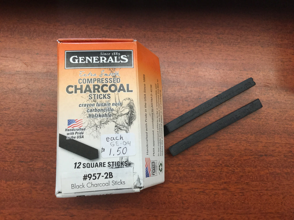 General's Compressed Charcoal - Box of 6 Rectangular Sticks – K. A. Artist  Shop