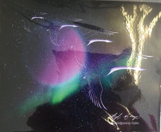 Geese flying 8”x10”