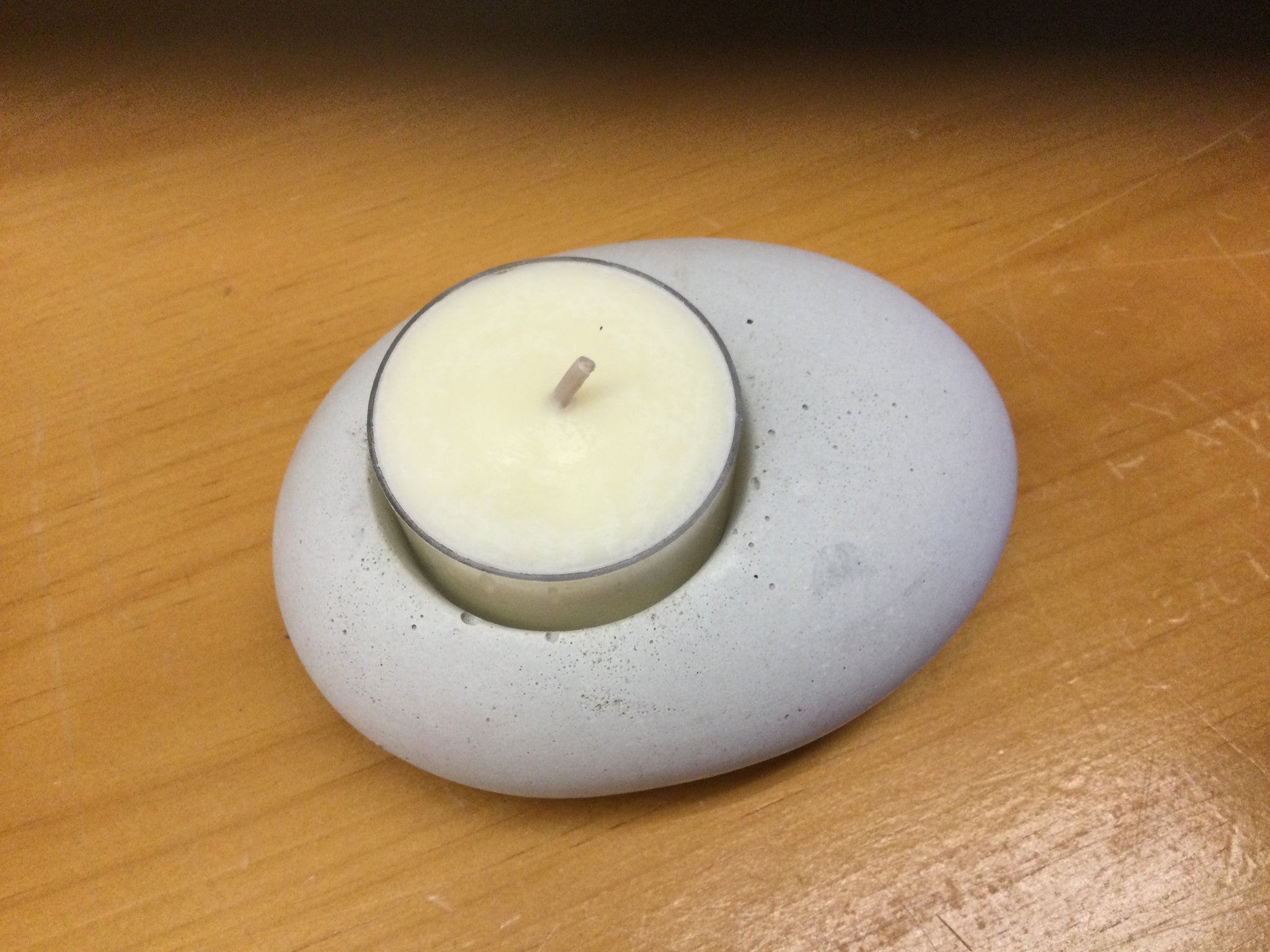 Cement stone tea light