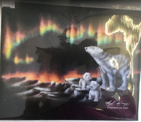 Mother bear with cubs 8”x10”