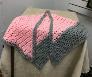Pink and Grey Shawl JB22-11