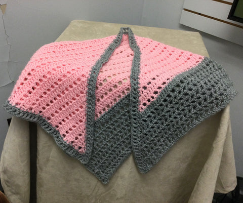 Pink and Grey Shawl JB22-11