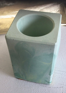 Cement green vase/planter