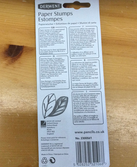 Derwent rice paper stumps