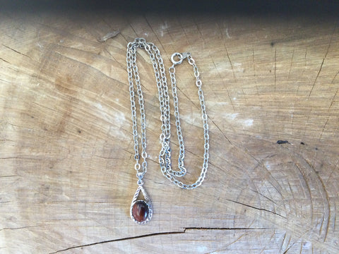 Red Tigereye pendant with chain