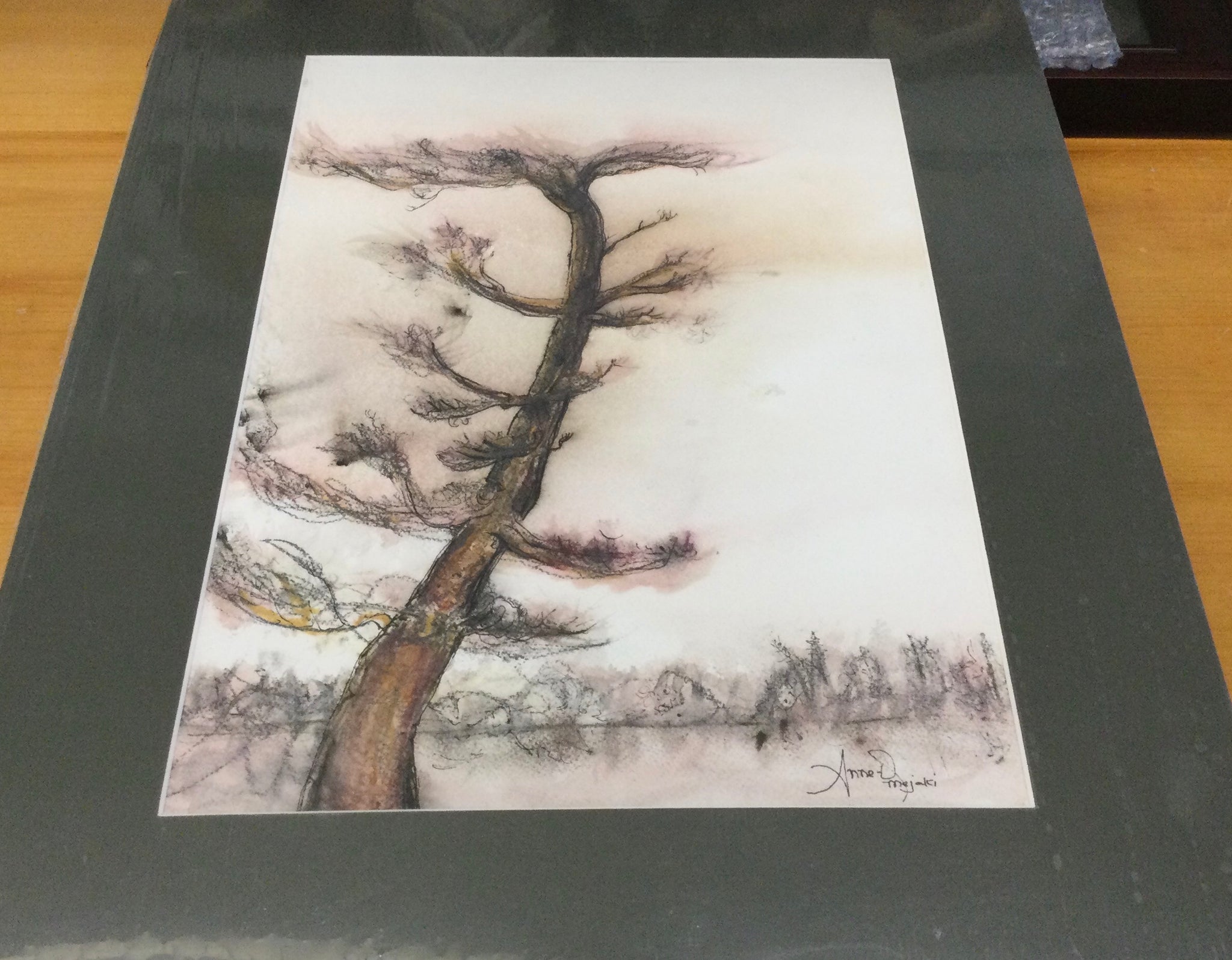 Pine tree - watercolour by Anne-Denise Mejaki