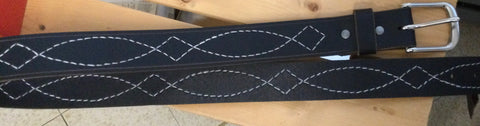 Gunslinger black leather belt