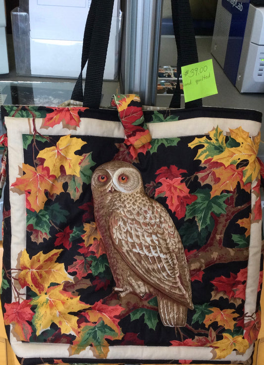 Owl themed tote