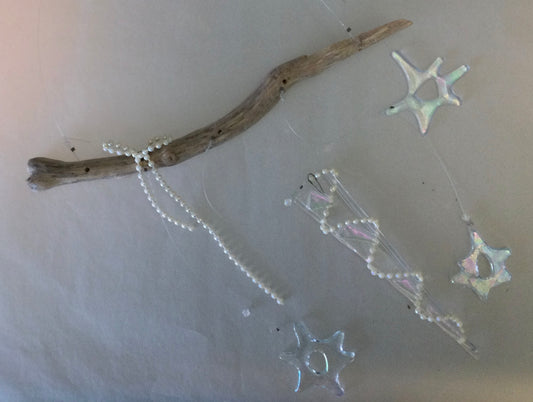 Stained glass star mobile