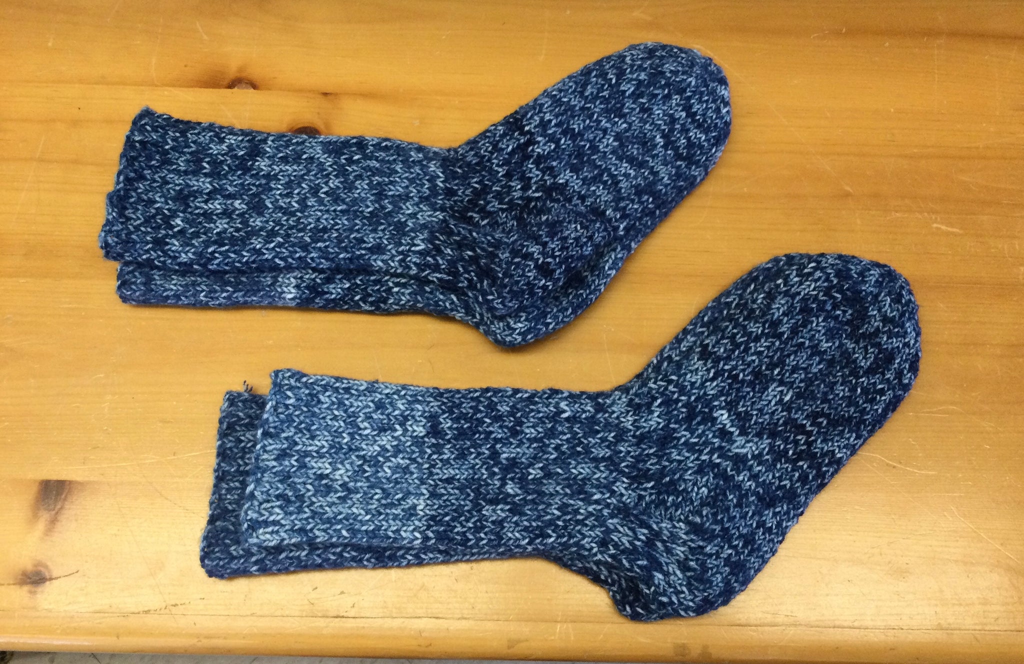Socks in blue knitted by Grandma’s Knits