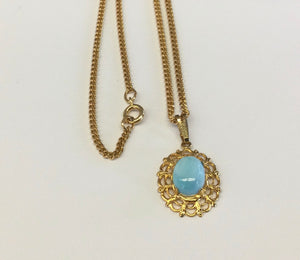 Larimar pendant with chain