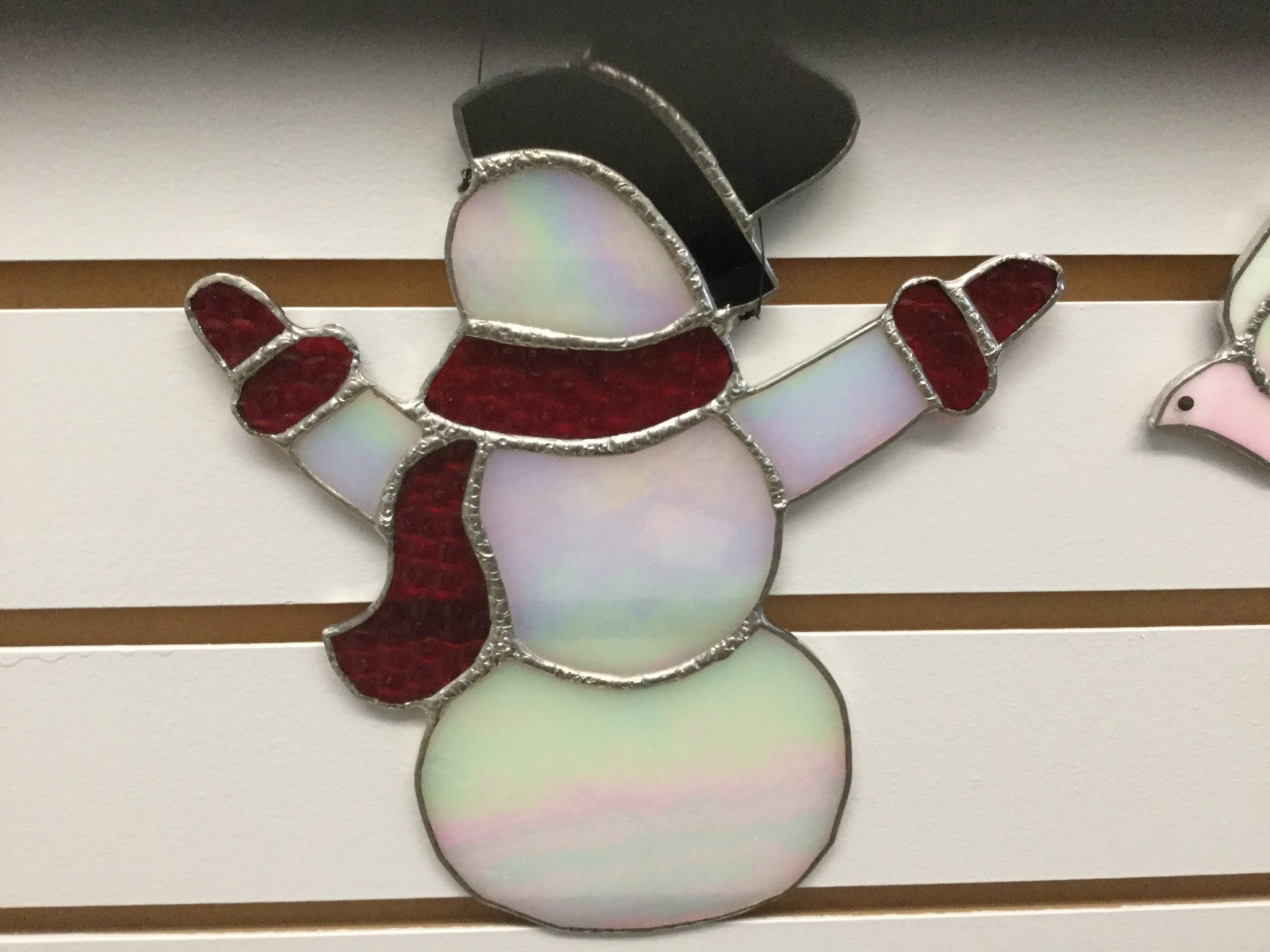 Snowman stain glass by Cheryl Olafson