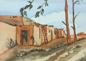 Mexico, watercolour painting by J. Doris