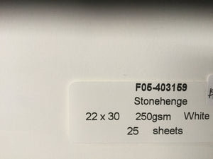 Stonehenge printmaking paper 22x30 250gsm