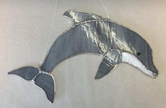 Stained glass dolphin