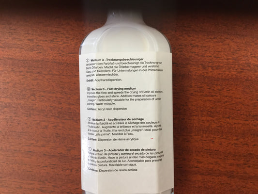 Lukas fast drying medium #3 for oils 125ml glass bottle