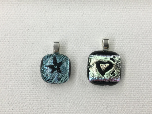 Fused glass  pendants and Earrings by Iris