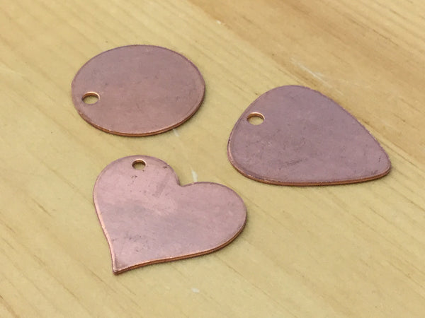 Copper 1” tags with hole