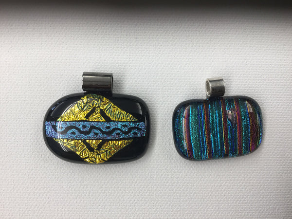 Fused glass  pendants and Earrings by Iris